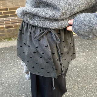 Ribbon Dot Layered Wrap Skirt