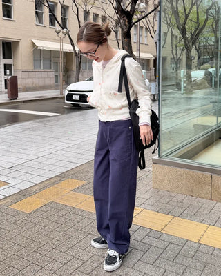 Sketch Pattern Rib Zip-Up Hoodie