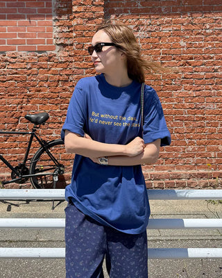Oversized Lettering Half-Sleeve T-Shirt