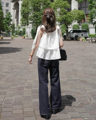 (ORIGINAL) Eyelet Tiered Ribbon Sleeveless Dress