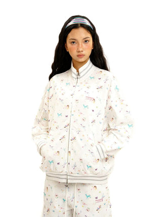 [Moromoro2] Horse & Rabbit Print Sweatshirt  Set