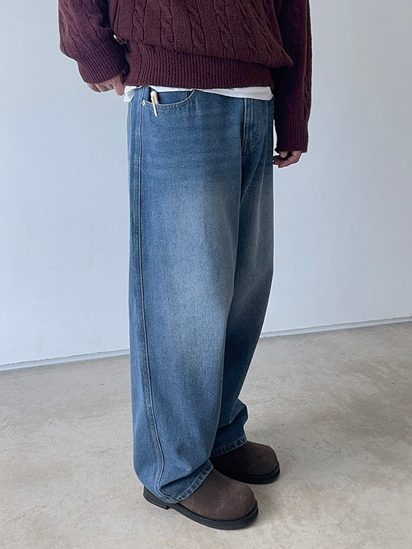 Copper Washed Wide Denim Pants