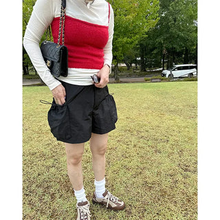 Side pocket nylon shorts