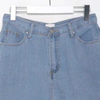 Side-cut denim pants