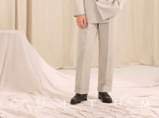 [CULTUM] Herringbone Peak Lapel Double Breasted Suit