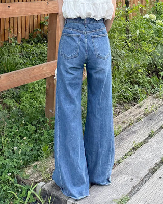 Slit detail denim pants