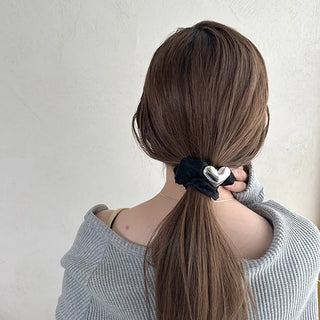 Silver Heart Scrunchie