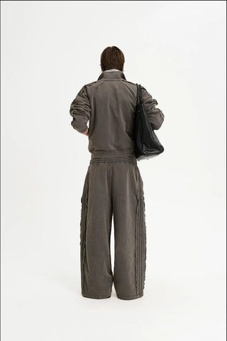 [MASONPRINCE] Washed Raw Edge Knit Set in Elephant Gray