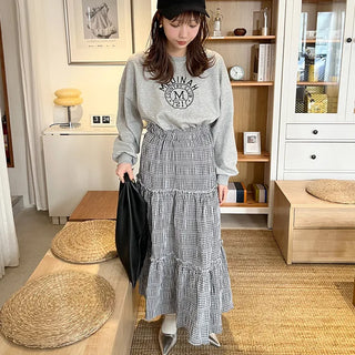 Checked cantan skirt