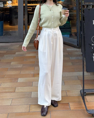 Simple pintuck slacks