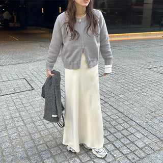 Satin Mermaid Line Long Skirt