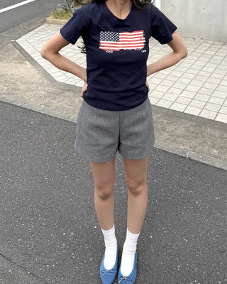 Vintage USA print short-sleeved T-shirt