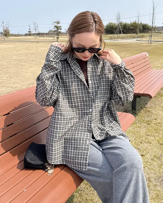 Loose-fit check shirt
