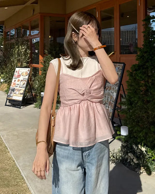 Twisted Frill Bustier Blouse
