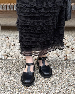 T-strap buckle loafers