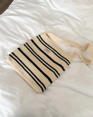 Striped knit bag