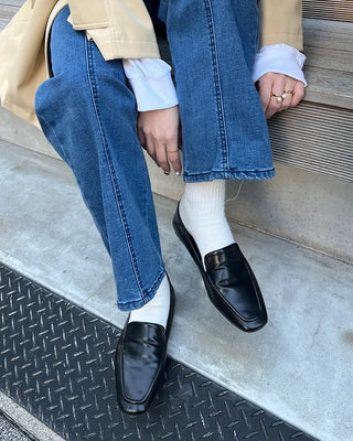 Square-line loafers