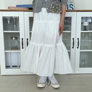 Frilled Can-Can Long Skirt
