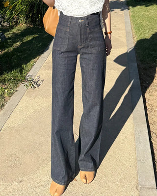 Summer pocket stitch bootcut low denim