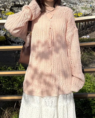 Openwork string knit