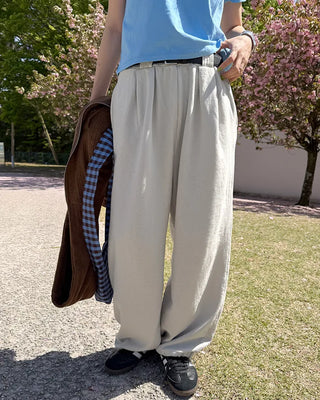 Belted Tuck Sweatpants