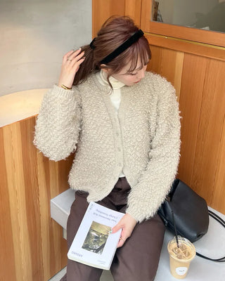 Boucle V-neck cardigan
