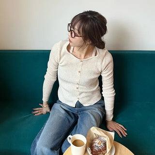 Ribbed halter neck knit