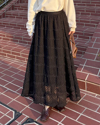 Polka Dot Frill Long Skirt