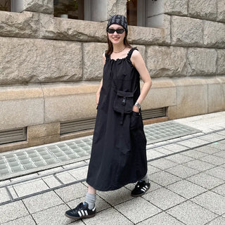 Bag set shirred nylon dress
