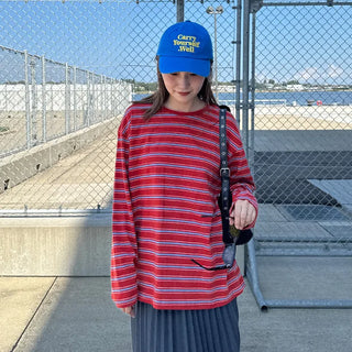 Striped long-sleeved T-shirt