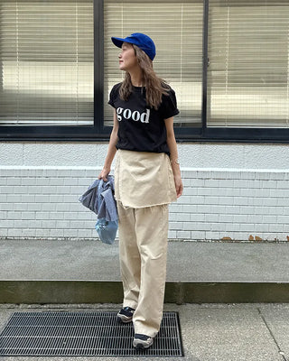 Layered wrap skirt pants