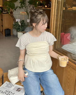 Drape bustier blouse