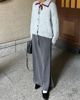 Ribbed maxi skirt