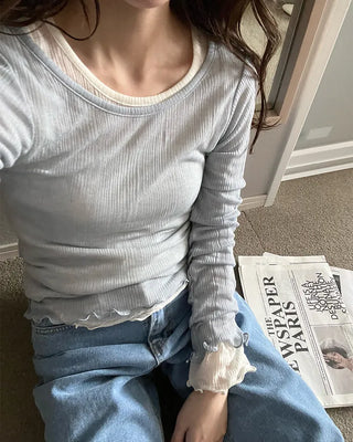 See-through wave T-shirt