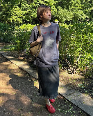 Vintage star print short-sleeved T-shirt