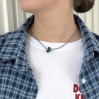 Green Heart Point Necklace