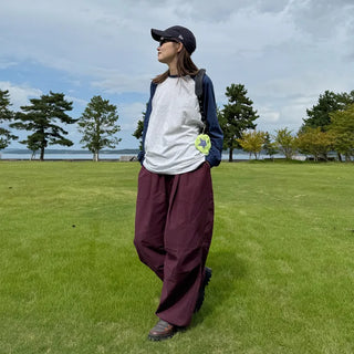(Unisex) Parachute Wide Fit Cotton Pants