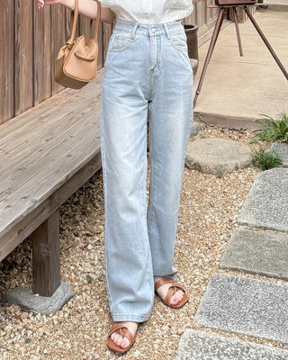 Pocket ribbon detail denim pants