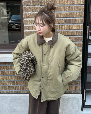 Oversized color-accented blouson