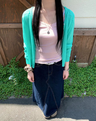 Color pendant accent summer sheer knit