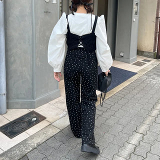 Small Flower Pattern Cotton Pants