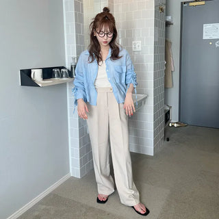 Pintuck slacks