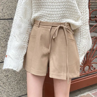 Belted shorts