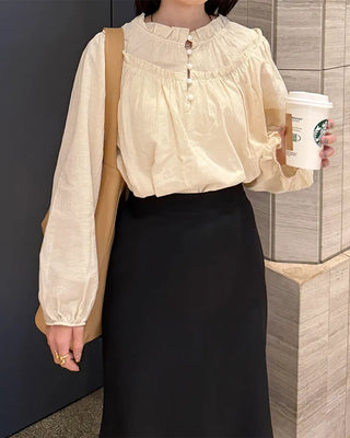 Neck frill blouse