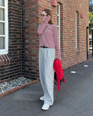 Simple elastic waist sweatpants