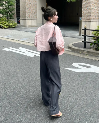 Straight-fit striped West Point slacks