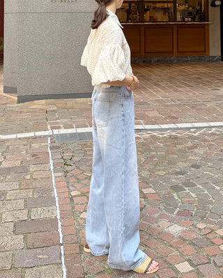 Wide-fit denim pants