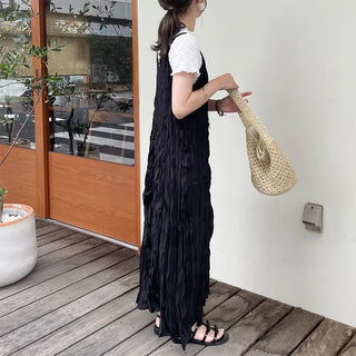 Wrinkle Camisole Long Dress