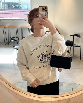 Lettering Cropped Sweatshirt