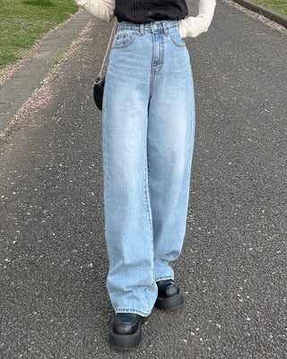 Semi-wide fit denim pants